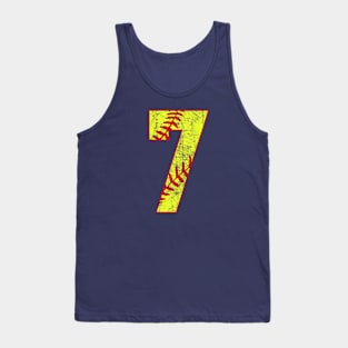 Fastpitch Softball Number 7 #7 Softball Shirt Jersey Uniform Favorite Player Biggest Fan Tank Top